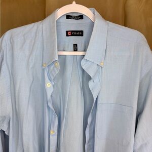 Chaps Sky Blue Casual Button-Down Shirt